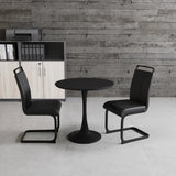 31.5-Inch Round Black MDF Dining Table Set With Chairs - Omega Lifestyles