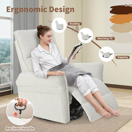 360 - Degree Swivel Rocker Recliner Chair With Footrest - Restanew - Omega Lifestyles