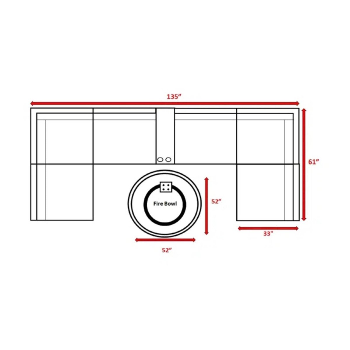 4 - Person Outdoor Wicker Seating Set With Fire Pit - Restanew - Omega Lifestyles