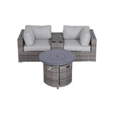 4 - Piece Gray Outdoor Seating Group With Fire Pit - Restanew - Omega Lifestyles
