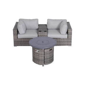 4-Piece Gray Outdoor Seating Group With Fire Pit - Omega Lifestyles