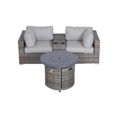 4 - Piece Gray Outdoor Seating Group With Fire Pit - Restanew - Omega Lifestyles