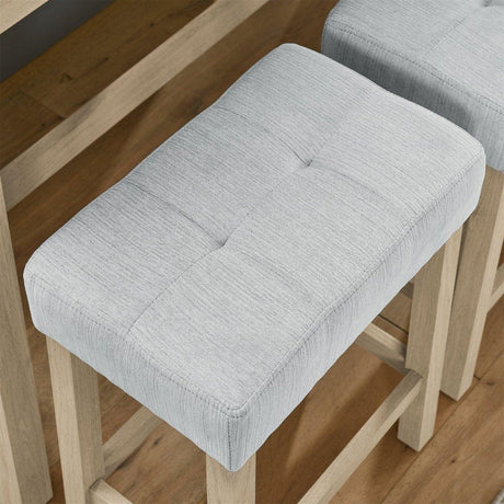 4-Piece Light Oak Solid Wood Bar Table And Stools Set - Omega Lifestyles