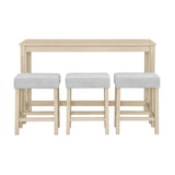 4-Piece Light Oak Solid Wood Bar Table And Stools Set - Omega Lifestyles