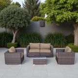 4 - Piece Rattan Outdoor Sofa Seating Set With Cushions - Restanew - Omega Lifestyles