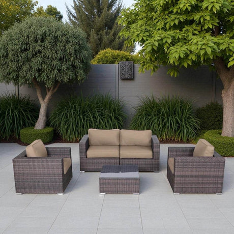 4 - Piece Rattan Outdoor Sofa Seating Set With Cushions - Restanew - Omega Lifestyles