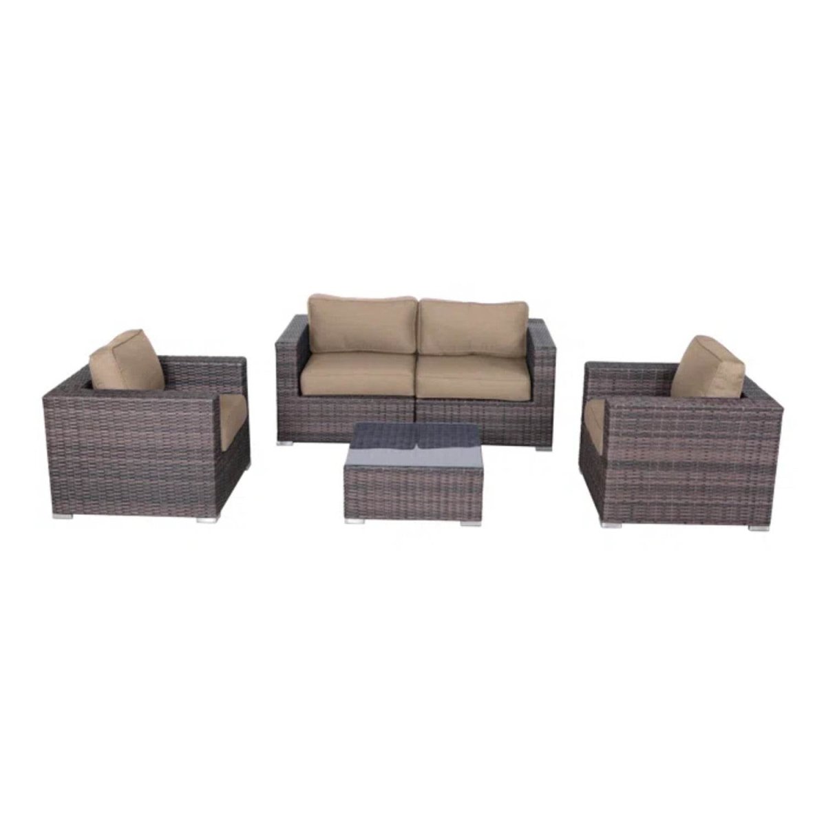 4 - Piece Rattan Outdoor Sofa Seating Set With Cushions - Restanew - Omega Lifestyles