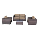 4 - Piece Rattan Outdoor Sofa Seating Set With Cushions - Restanew - Omega Lifestyles