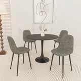 5-Piece 31.5-Inch Round MDF Dining Table Chair Set - Omega Lifestyles
