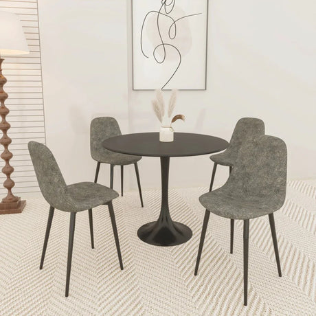 5-Piece 31.5-Inch Round MDF Dining Table Chair Set - Omega Lifestyles