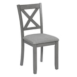 5-Piece Modern Solid Wood Grey Dining Table Set - Omega Lifestyles