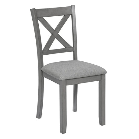 5-Piece Modern Solid Wood Grey Dining Table Set - Omega Lifestyles