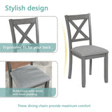 5-Piece Modern Solid Wood Grey Dining Table Set - Omega Lifestyles