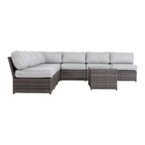 6 - Person Handwoven Wicker Outdoor Seating Group With Cushions - Restanew - Omega Lifestyles