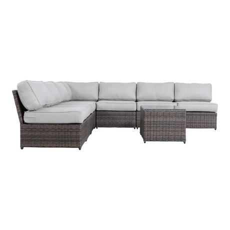 6 - Person Handwoven Wicker Outdoor Seating Group With Cushions - Restanew - Omega Lifestyles