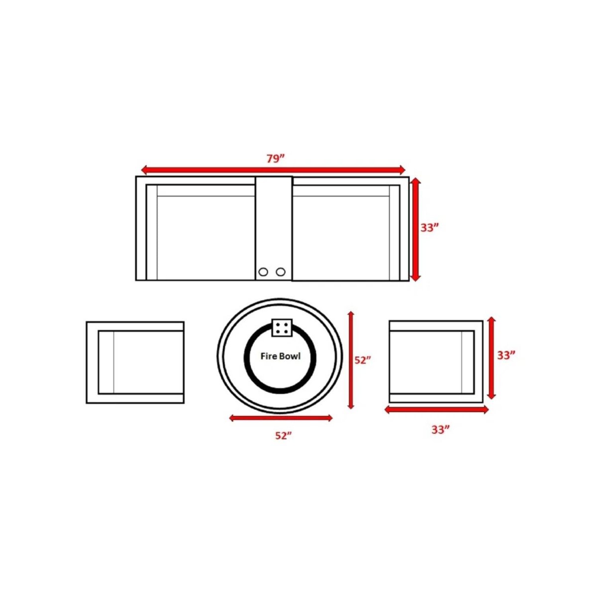 6 - Piece HDPE Wicker Outdoor Patio Seating Group With Fire Pit - Restanew - Omega Lifestyles