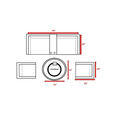 6 - Piece HDPE Wicker Outdoor Patio Seating Group With Fire Pit - Restanew - Omega Lifestyles