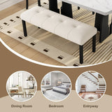 6 Piece Modern Faux Marble Dining Table Set With Bench - Omega Lifestyles
