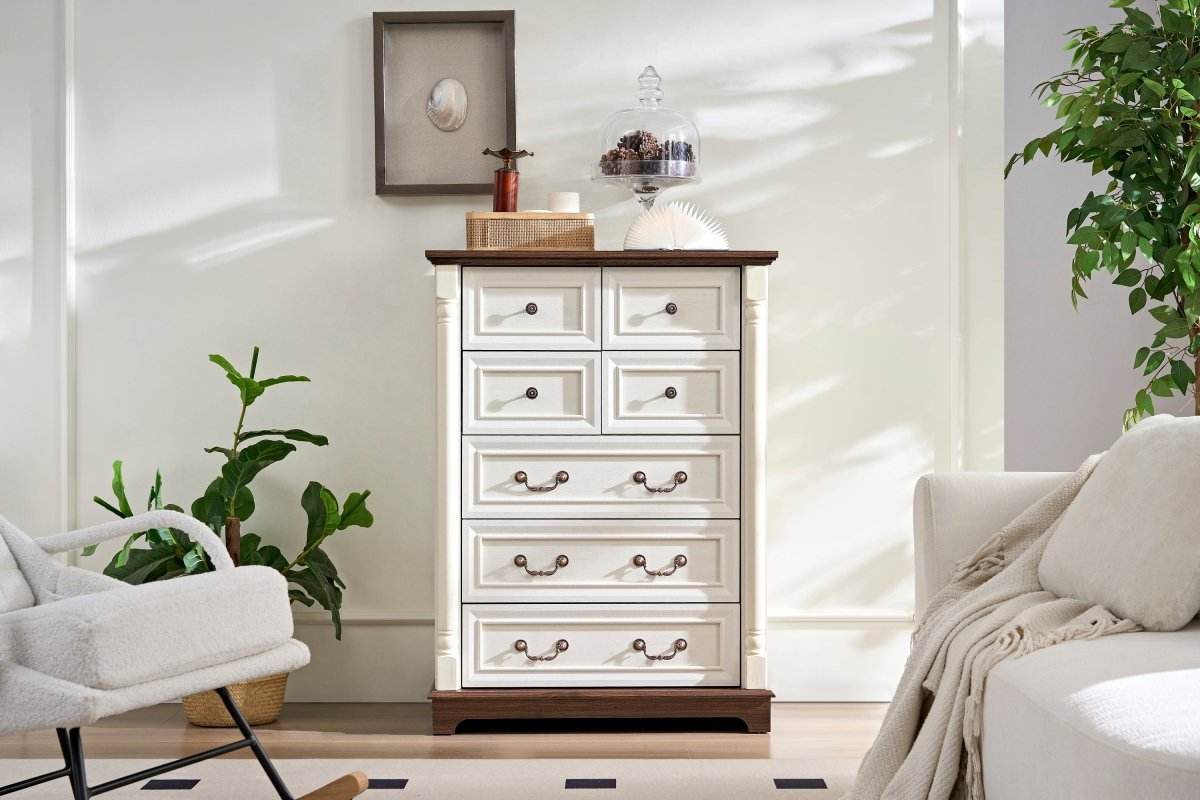 7-Drawer Rustic Walnut Storage Dresser Chest - Sleep Galleria