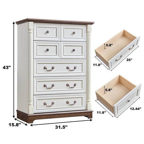 7-Drawer Rustic Walnut Storage Dresser Chest - Sleep Galleria