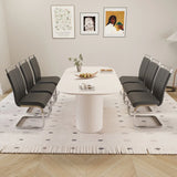 7-Piece Modern Cream MDF Dining Table And Chair Set - Omega Lifestyles