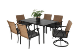 7 Piece Outdoor Wicker Patio Dining Set With Cushions - Restanew - Omega Lifestyles