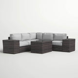 8 - Piece Fully Assembled Outdoor Wicker Seating Group With Cushions - Restanew - Omega Lifestyles