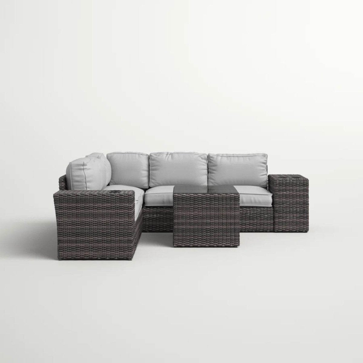 8 - Piece Fully Assembled Outdoor Wicker Seating Group With Cushions - Restanew - Omega Lifestyles