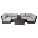 8 - Piece Modular Outdoor Seating Set With Cushions - Restanew - Omega Lifestyles