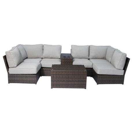 8 - Piece Modular Outdoor Seating Set With Cushions - Restanew - Omega Lifestyles