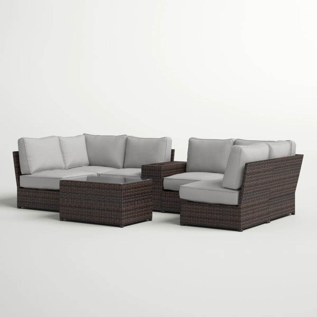8 - Piece Modular Outdoor Seating Set With Cushions - Restanew - Omega Lifestyles