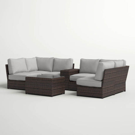 8 - Piece Modular Outdoor Seating Set With Cushions - Restanew - Omega Lifestyles