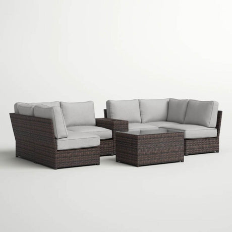 8 - Piece Modular Outdoor Seating Set With Cushions - Restanew - Omega Lifestyles
