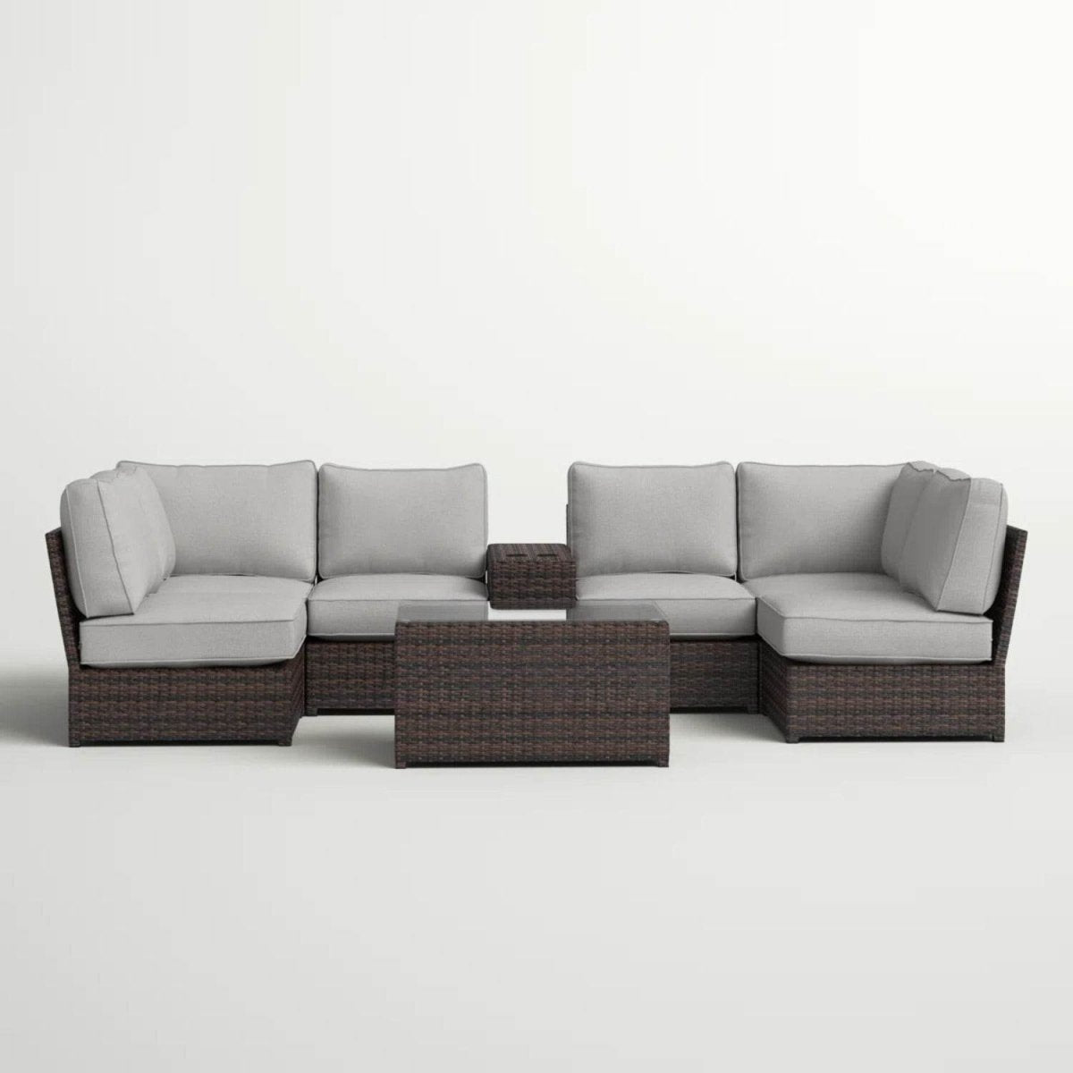 8 - Piece Modular Outdoor Seating Set With Cushions - Restanew - Omega Lifestyles
