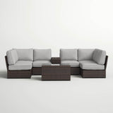 8 - Piece Modular Outdoor Seating Set With Cushions - Restanew - Omega Lifestyles