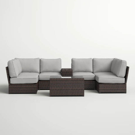 8 - Piece Modular Outdoor Seating Set With Cushions - Restanew - Omega Lifestyles