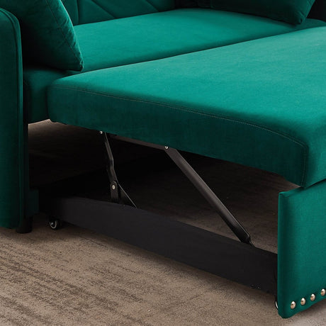 Adjustable Velvet Sleeper Sofa Bed With USB Port - Restanew - Omega Lifestyles