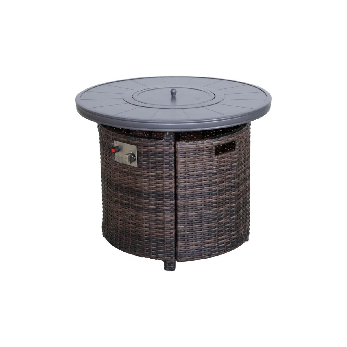Aluminum Propane Outdoor Wicker Fire Pit Table - Restanew - Omega Lifestyles