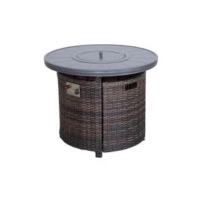 Aluminum Propane Outdoor Wicker Fire Pit Table - Omega Lifestyles