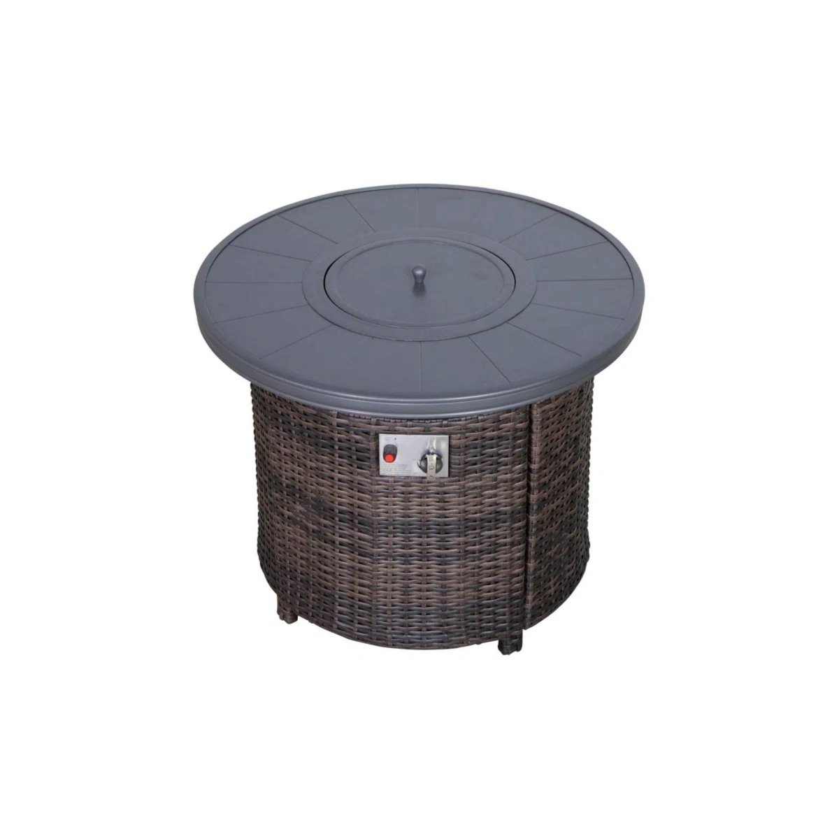 Aluminum Propane Outdoor Wicker Fire Pit Table - Restanew - Omega Lifestyles