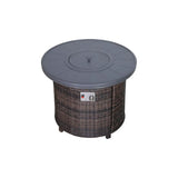 Aluminum Propane Outdoor Wicker Fire Pit Table - Restanew - Omega Lifestyles