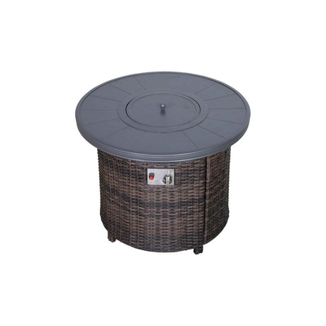 Aluminum Propane Outdoor Wicker Fire Pit Table - Restanew - Omega Lifestyles