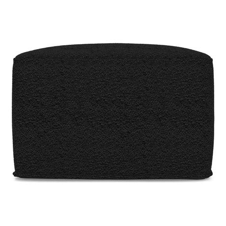 Black Cotton Boucle Square Pouf Ottoman - Omega Lifestyles