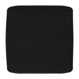 Black Cotton Boucle Square Pouf Ottoman - Omega Lifestyles