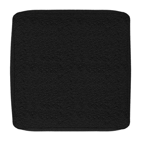 Black Cotton Boucle Square Pouf Ottoman - Omega Lifestyles