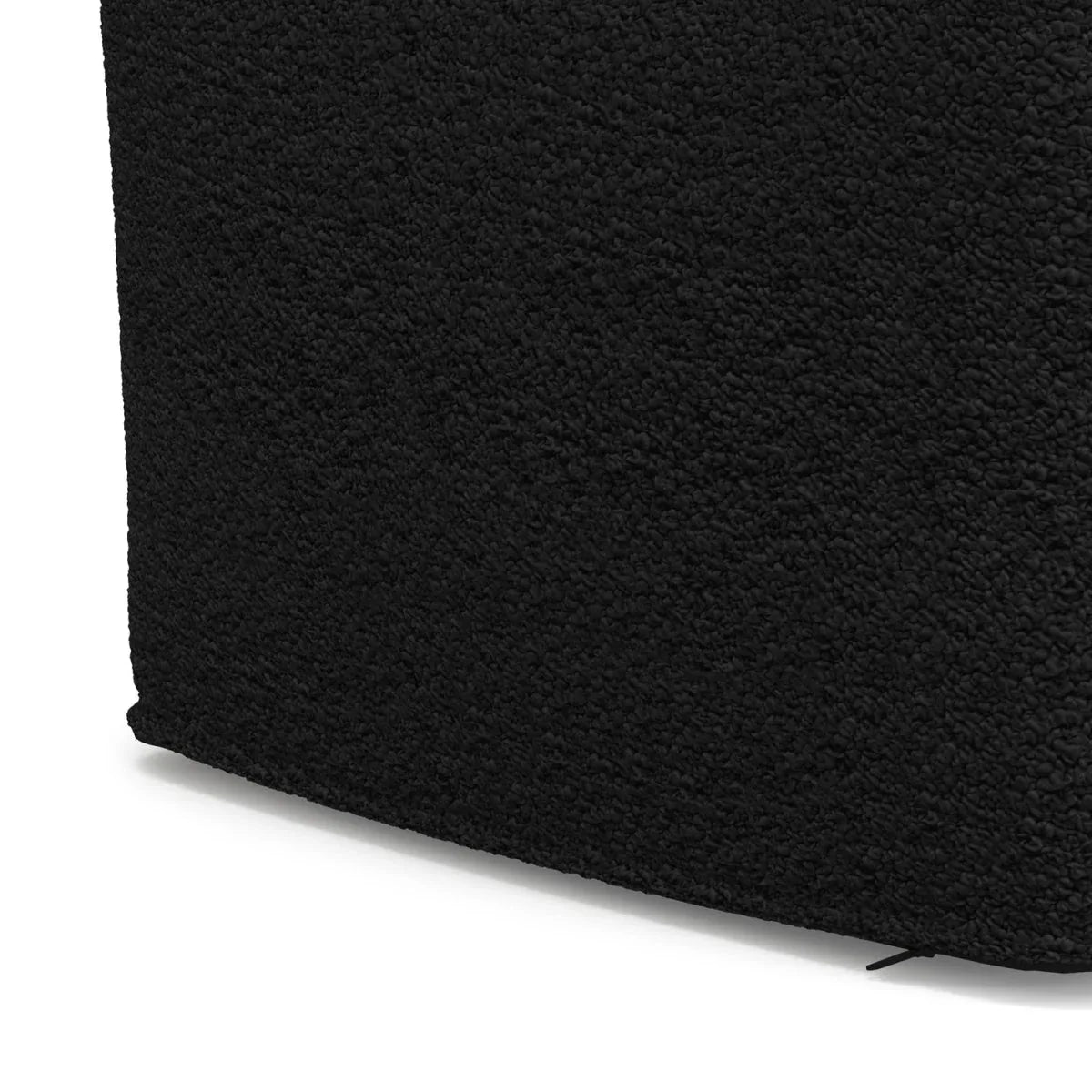 Black Cotton Boucle Square Pouf Ottoman - Omega Lifestyles