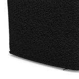 Black Cotton Boucle Square Pouf Ottoman - Omega Lifestyles