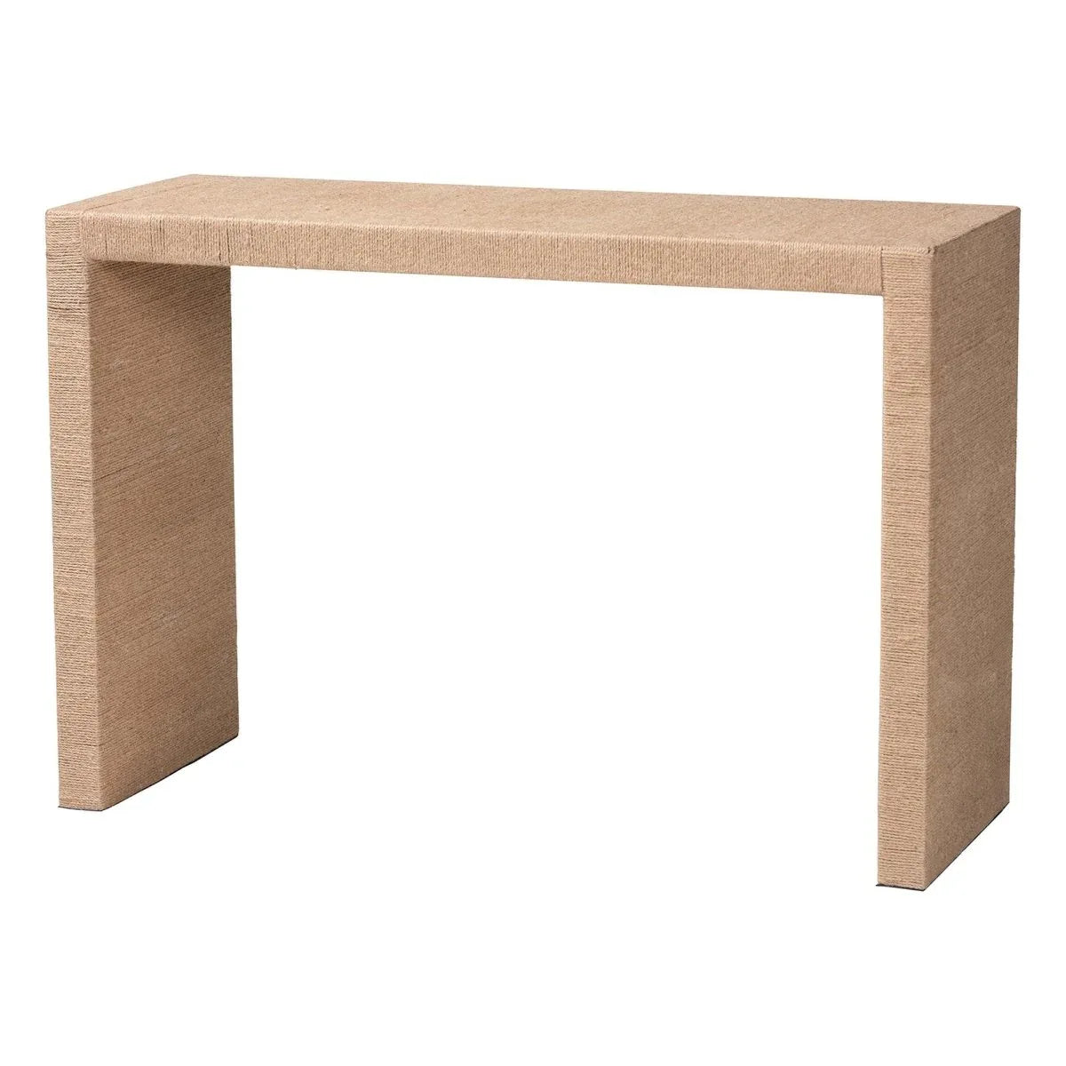Bohemian Jute Console Table With Rectangular Top - Omega Lifestyles