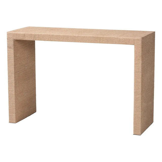 Bohemian Jute Console Table With Rectangular Top - Omega Lifestyles