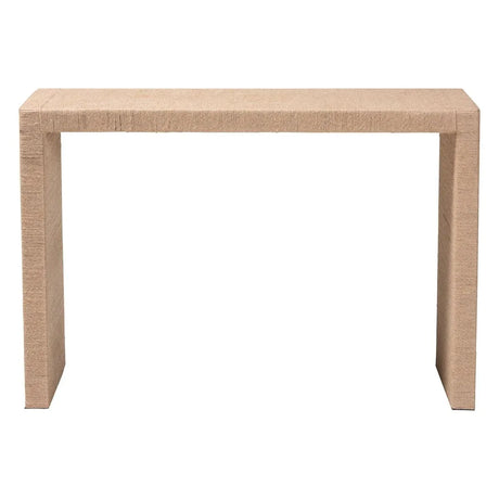 Bohemian Jute Console Table With Rectangular Top - Omega Lifestyles